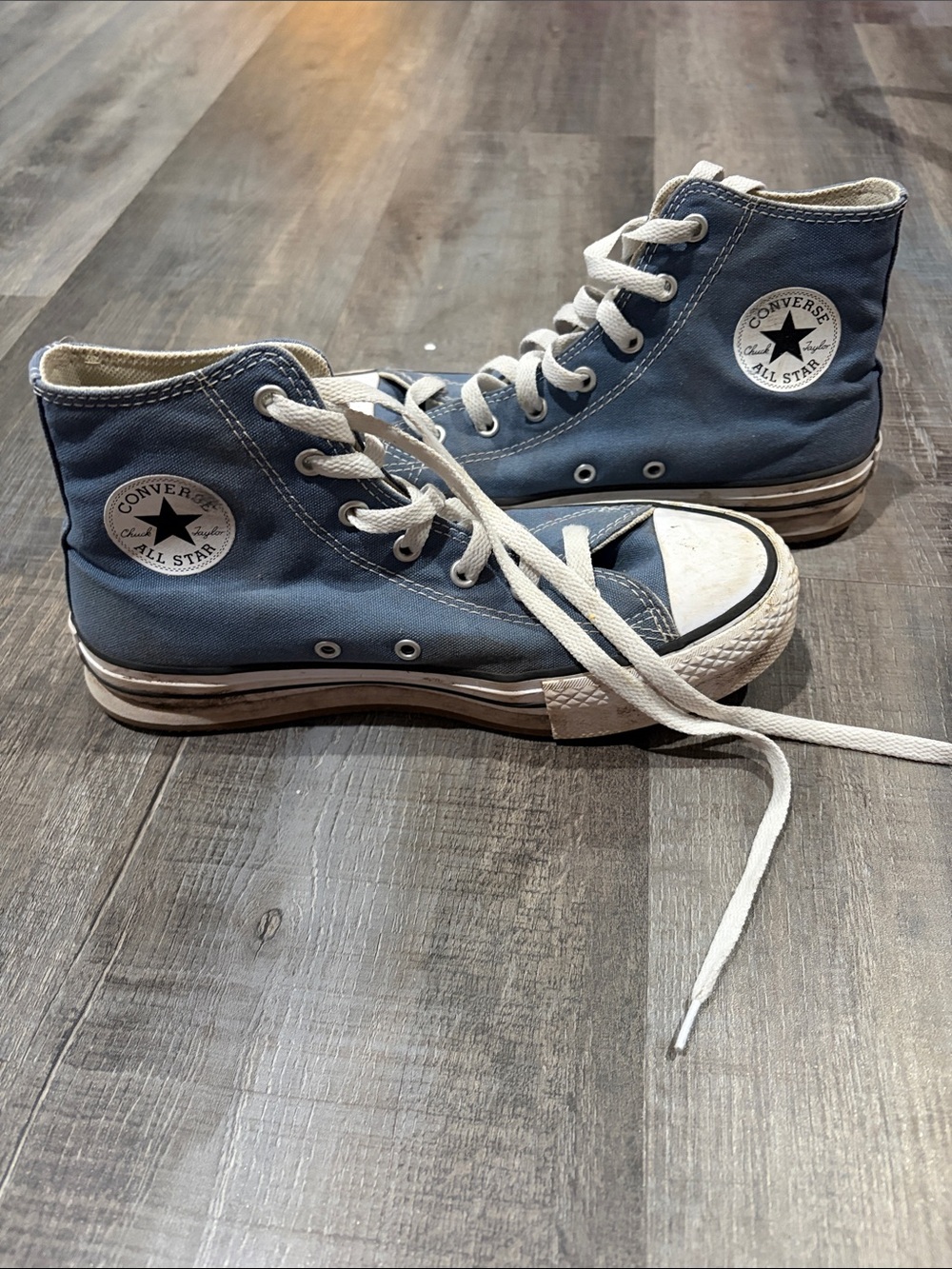 Converse Kids Blue High-Top Sneakers with White Accents